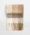 BB494R (B494R) Fluffy Check Scarf Brown check colour image